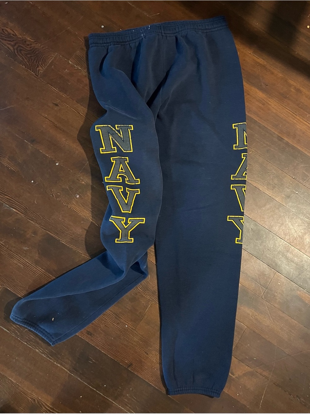 Soffe Navy Blue US Navy Graphic Sweatpants Large Made in USA Joggers